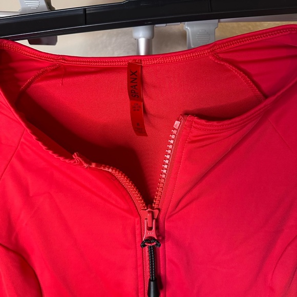 SPANX Vibrant Red Long-sleeve Swimsuit - Picture 3 of 5
